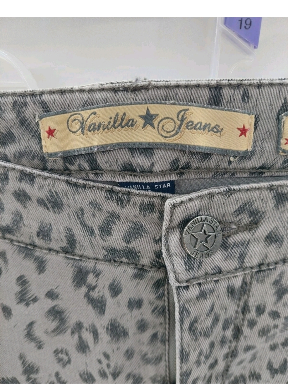 Leopard Print Women's Jeans - Grey - Picture 4 of 5